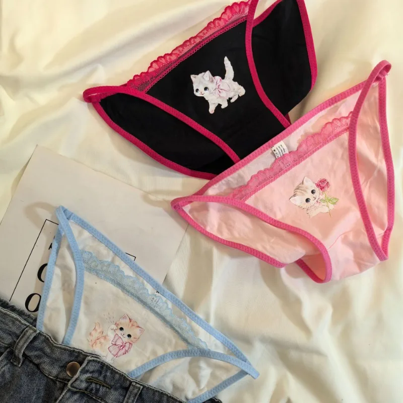 Cute Cartoon Cat Underwear Women Sexy Lace Youth Lingerie Seamless Girl Panties Sweet Wife Briefs for Dating Hollow Out Thongs
Cute Cartoon Cat Underwear Women Sexy Lace Youth Lingerie Seamless Girl Panties Sweet Wife Briefs for Dating Hollow Out Thongs