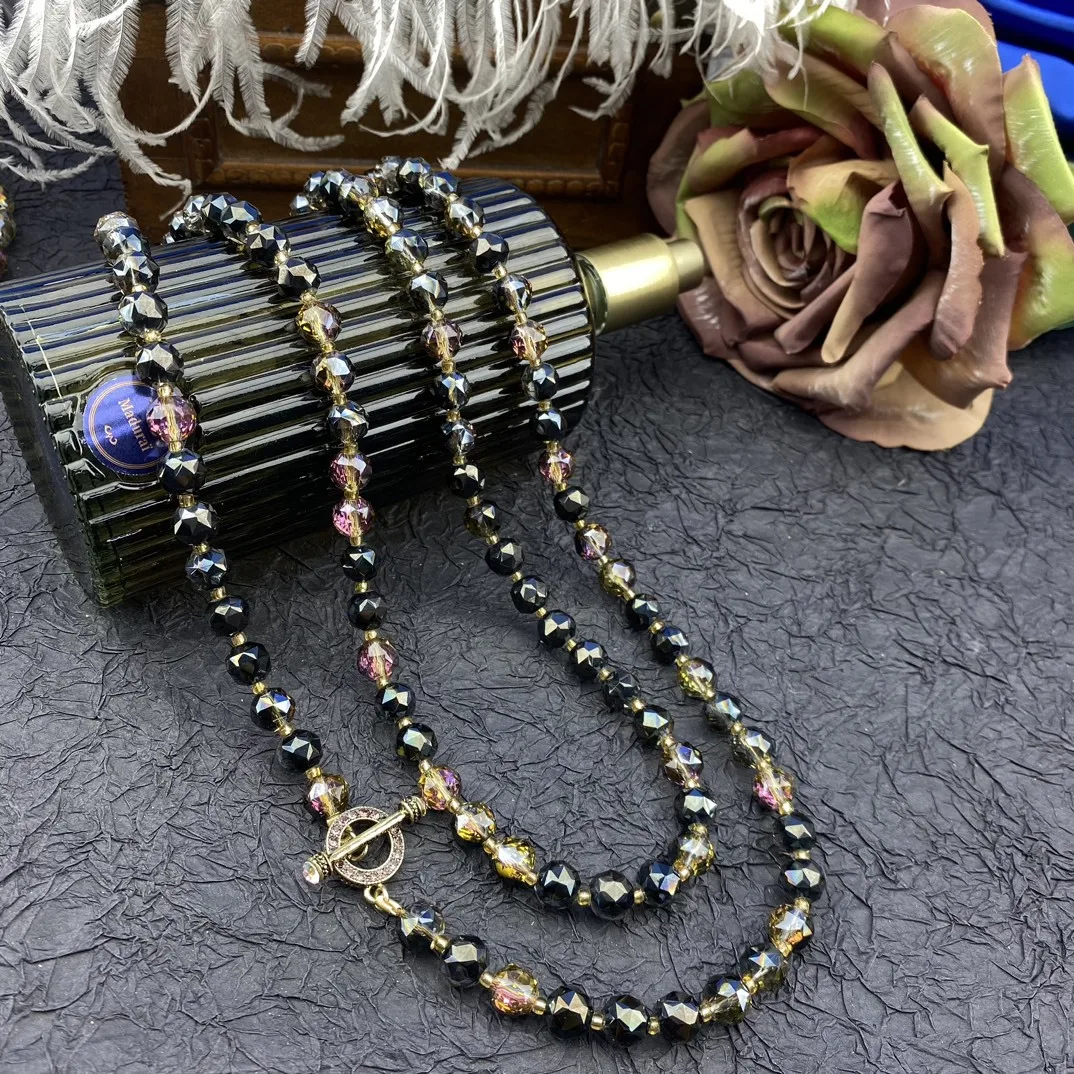 Vintage Temperament Handmade Beaded Glass Beads Necklace for women's girl gift party Choker Jewelry wholesale
Vintage Temperament Handmade Beaded Glass Beads Necklace for women's girl gift party Choker Jewelry wholesale