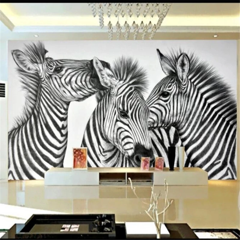 Customized wallpaper 3D photo mural stereo personality zebra black white Living room sofa TV background wall bedroom restaurant
Customized wallpaper 3D photo mural stereo personality zebra black white Living room sofa TV background wall bedroom restaurant