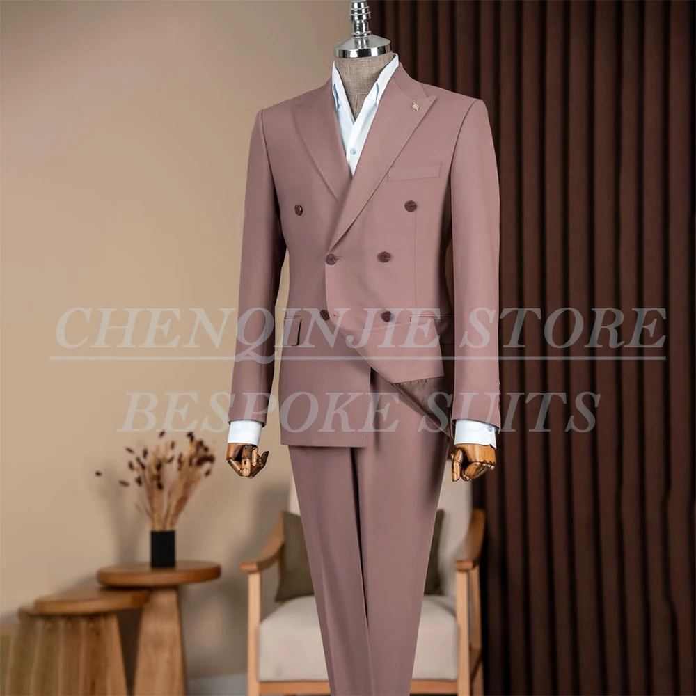 Formal Event Men's Suits Elegant Wedding Double Breasted Groomsmen 2 Piece Jacket Pants Sets Elegant Male Clothing Costume
Formal Event Men's Suits Elegant Wedding Double Breasted Groomsmen 2 Piece Jacket Pants Sets Elegant Male Clothing Costume
