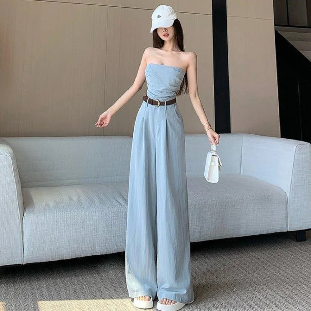 Korea Style High-End Fashion Style Strapless Jumpsuit Women 2025 Summer New Design Waist-Hugging Slimming Floor Pants
Korea Style High-End Fashion Style Strapless Jumpsuit Women 2025 Summer New Design Waist-Hugging Slimming Floor Pants