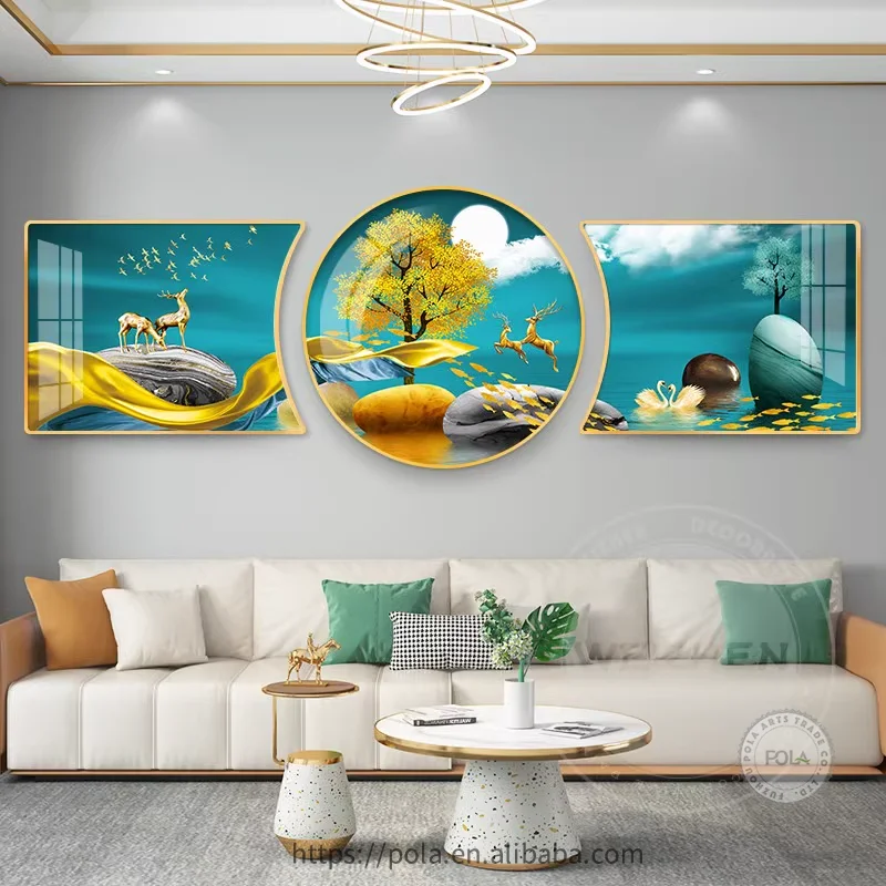 Wholesale Framed Wall Art Painting Modern Luxury Decoration Painting Design Crystal Porcelain Painting 3 Pcs One Set Home Decor
Wholesale Framed Wall Art Painting Modern Luxury Decoration Painting Design Crystal Porcelain Painting 3 Pcs One Set Home Decor