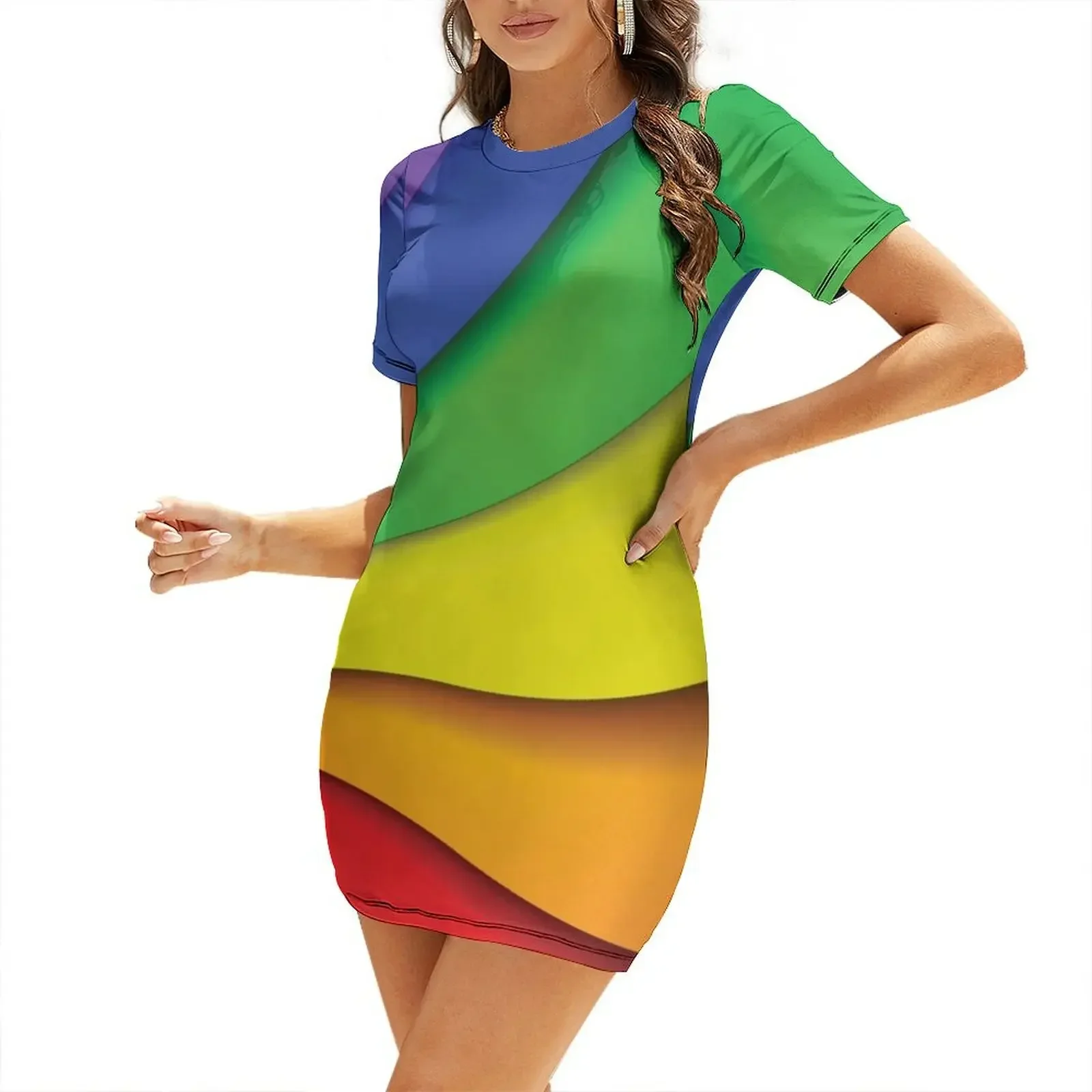 RAINBOW SWIRL Pop Art Short-Sleeved Dress elegant women's dresses sale chic and elegant woman dress beach outfits for women
RAINBOW SWIRL Pop Art Short-Sleeved Dress elegant women's dresses sale chic and elegant woman dress beach outfits for women