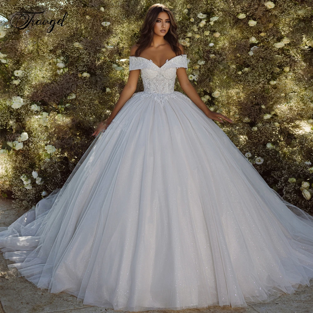Traugel Ball Gown Princess Wedding Dresses Sweetheart Off The Shoulder Vestido De Novia Lace Appliques Charming Robe De Mariee
Traugel Ball Gown Princess Wedding Dresses Sweetheart Off The Shoulder Vestido De Novia Lace Appliques Charming Robe De Mariee