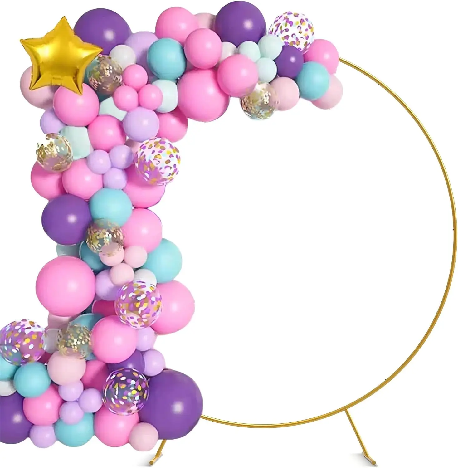 7.2FT Round Backdrop Stand, Metal Circle Balloon Arch Kit, Flower Ring for Weddings, Birthdays, Photo Background
7.2FT Round Backdrop Stand, Metal Circle Balloon Arch Kit, Flower Ring for Weddings, Birthdays, Photo Background