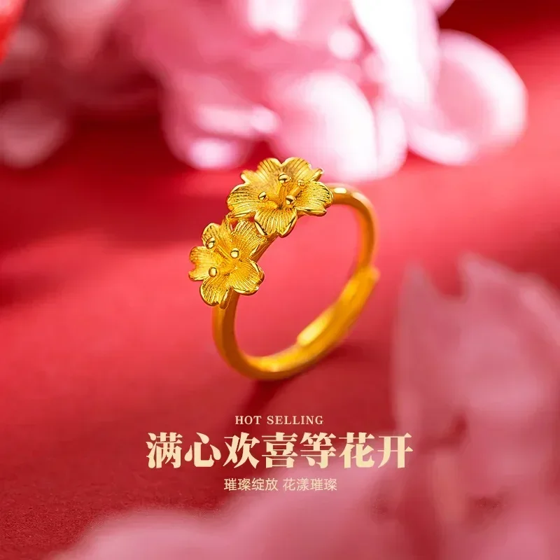 9999 Real Gold 24K Literary Niche Women's Retro Double Flower Ring, Flower Live Ring Wedding Gold Jewelry
9999 Real Gold 24K Literary Niche Women's Retro Double Flower Ring, Flower Live Ring Wedding Gold Jewelry