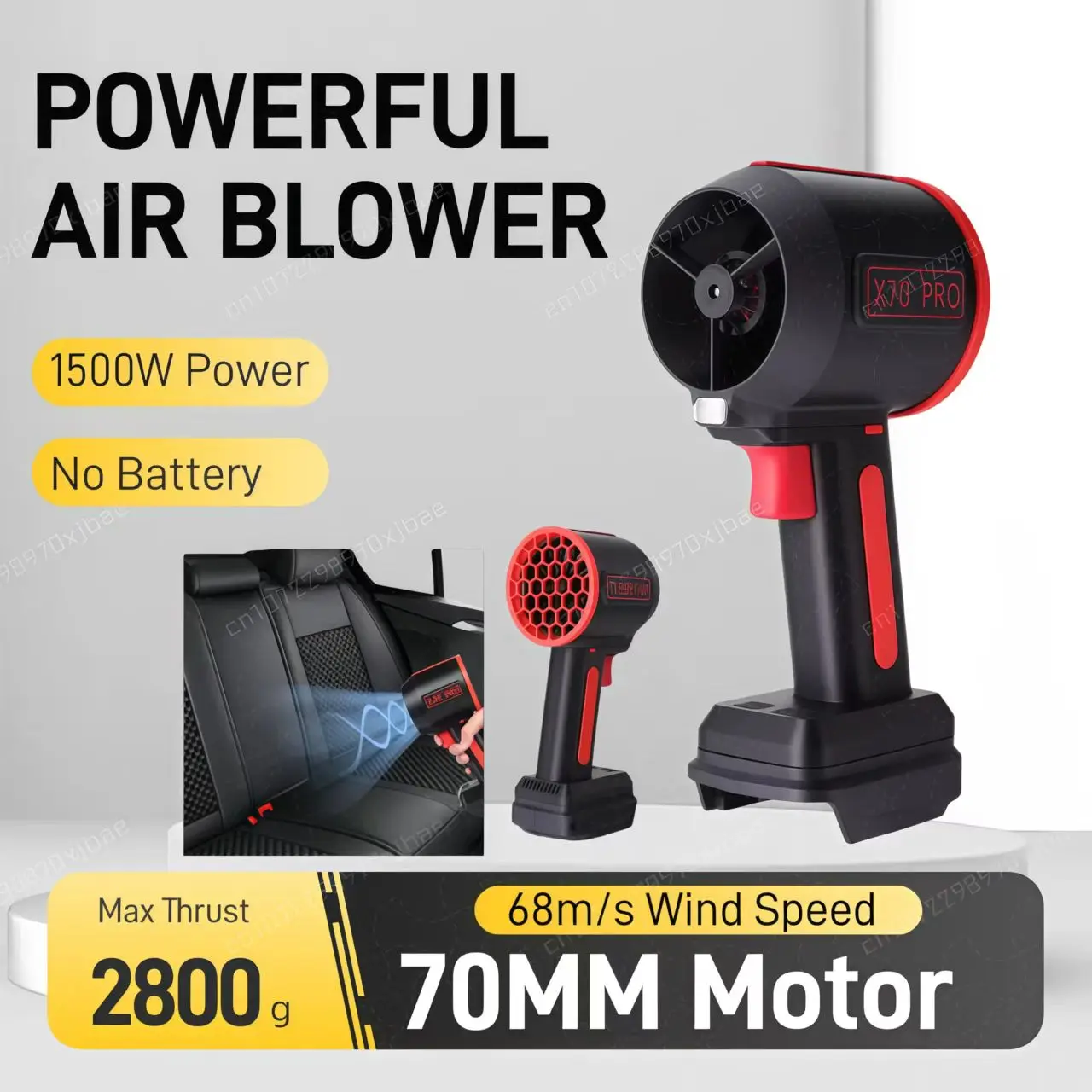 X70 PRO Powerful Air Blower 2800g Max Thrust Turbo Jet Fan 70MM Motor 68m/s Wind Speed Brushless Strong Snow/Leaves Blower
X70 PRO Powerful Air Blower 2800g Max Thrust Turbo Jet Fan 70MM Motor 68m/s Wind Speed Brushless Strong Snow/Leaves Blower