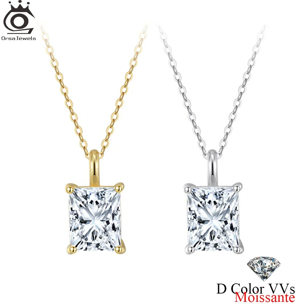 ORSA JEWELS Radiant Cut D Color VVS Moissanite Diamand Pendant Necklace for Women 925 Sterling Silver Wedding Jewelry SMON07
ORSA JEWELS Radiant Cut D Color VVS Moissanite Diamand Pendant Necklace for Women 925 Sterling Silver Wedding Jewelry SMON07