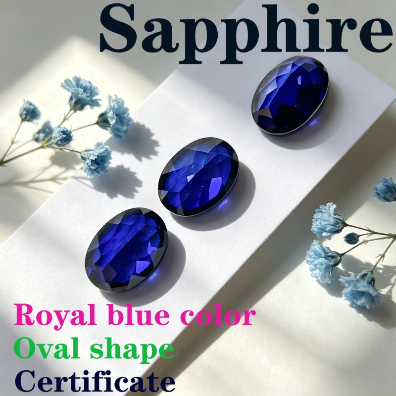 Laboratory Production Sapphire Oval Shape Royal Blue Color Certificate
Laboratory Production Sapphire Oval Shape Royal Blue Color Certificate