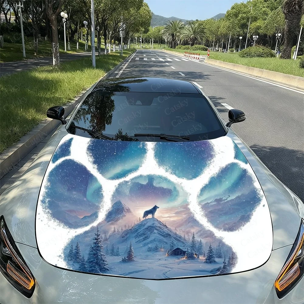 Wolf Aurora Paw Print Car Hood Sticker PVC Self Waterproof Stick,Striking Auto Exterior Accessories Decor Protect Gift for Lover
Wolf Aurora Paw Print Car Hood Sticker PVC Self Waterproof Stick,Striking Auto Exterior Accessories Decor Protect Gift for Lover
