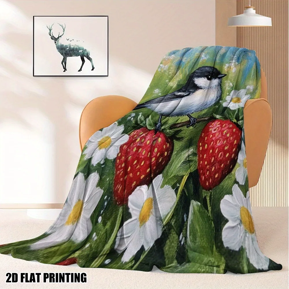 Очаровательное плед с птицами и клубникой — мягкое одеяло со свежим цветочным садовым узором для дивана-кровати
Очаровательное плед с птицами и клубникой — мягкое одеяло со свежим цветочным садовым узором для дивана-кровати