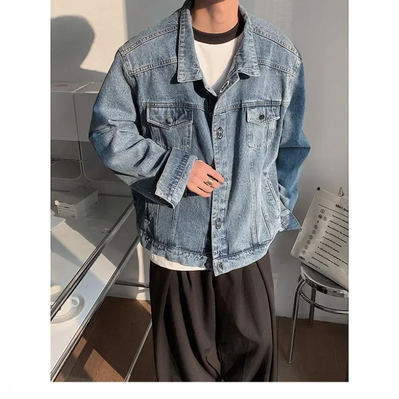 Spring Autumn Men's Korea ins Vintage Denim Jacket High quality cotton wash made old metal buckle heavy craft denim jacket
Spring Autumn Men's Korea ins Vintage Denim Jacket High quality cotton wash made old metal buckle heavy craft denim jacket