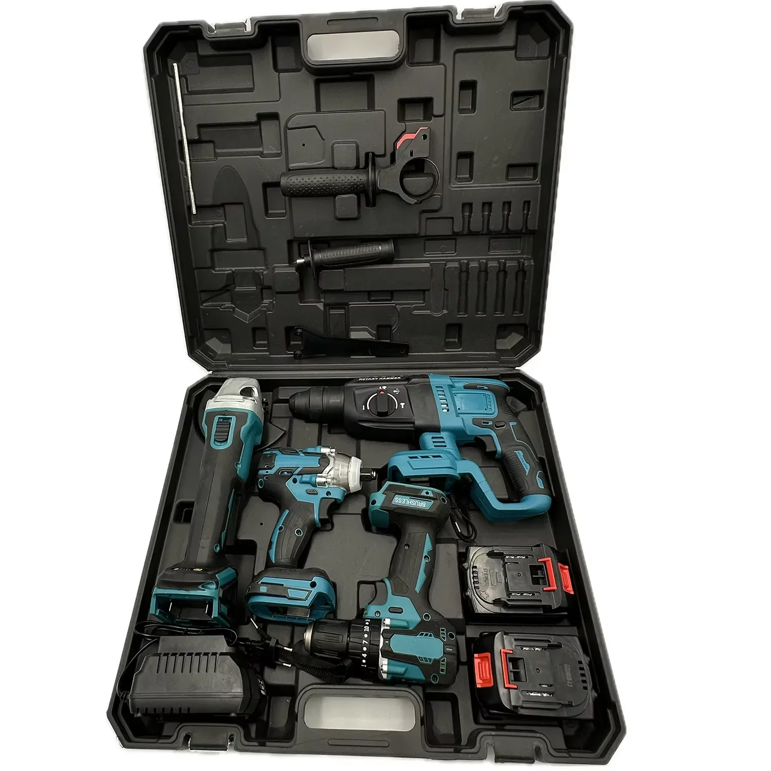 003 Tool Box Set Impact 21V Hand Power Tools Four-Piece Suit with Two Batteries One Charge Various Repair Scenes Packaged Box Ca
003 Tool Box Set Impact 21V Hand Power Tools Four-Piece Suit with Two Batteries One Charge Various Repair Scenes Packaged Box Ca