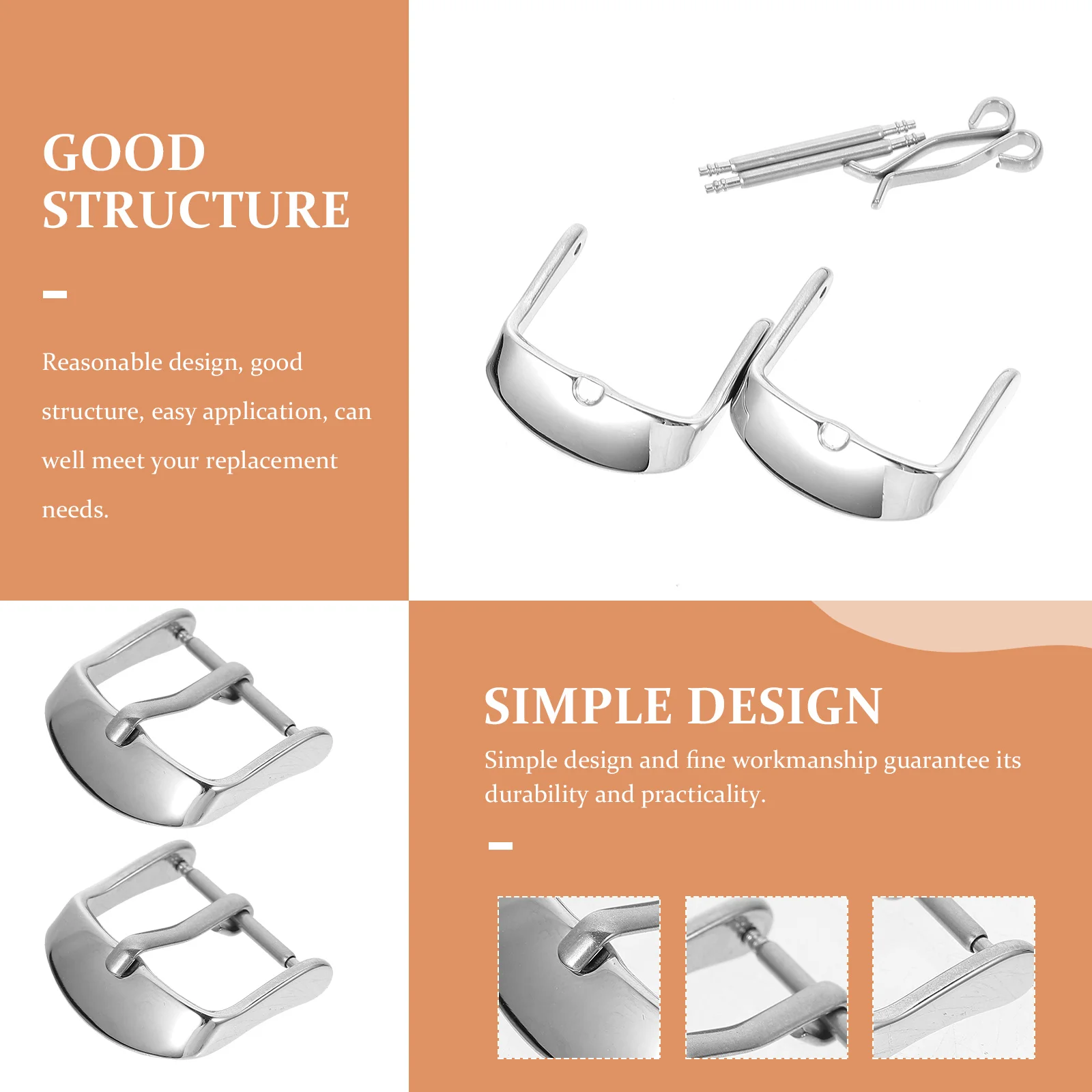 2 Pcs Watch Buckle Stainless Steel Strap Clasp Smartwatch Bands Replacement Parts Durable Decorative Easy Application Smooth
2 Pcs Watch Buckle Stainless Steel Strap Clasp Smartwatch Bands Replacement Parts Durable Decorative Easy Application Smooth