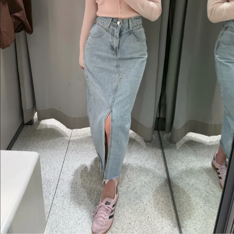 High Waist A-Line Midi Skirt Korean Chic Vintage Denim Split Design Versatile Women's Half-length Skirt Casual Summer Dress
High Waist A-Line Midi Skirt Korean Chic Vintage Denim Split Design Versatile Women's Half-length Skirt Casual Summer Dress