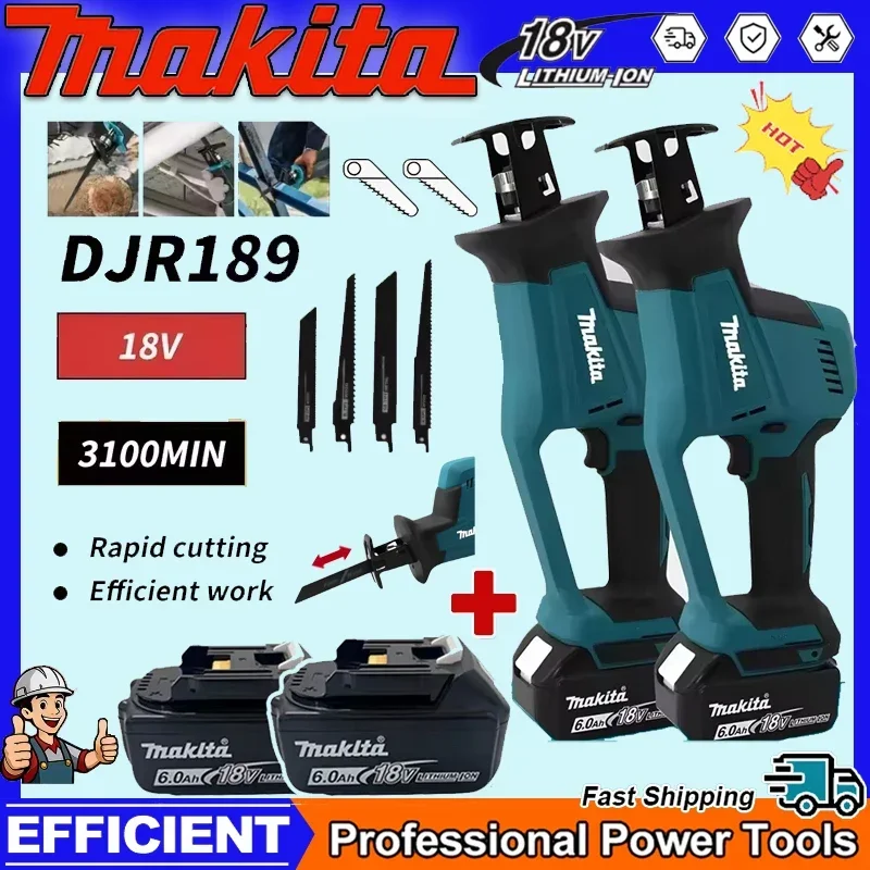 Аккумуляторная бесщеточная сабельная пила Makita DJR189 для резки дерева и металла, 18В, портативная, электроинструмент
Аккумуляторная бесщеточная сабельная пила Makita DJR189 для резки дерева и металла, 18В, портативная, электроинструмент