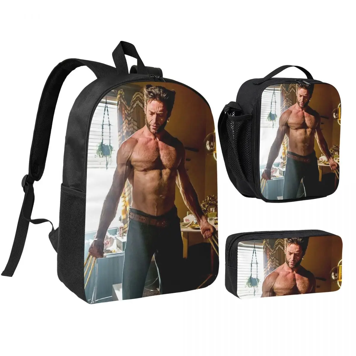 Hugh Jackman Backpack Student Boys Girls BookBag School Bag Shoulder Bags 3ps Insulated Lunch Bag Pencil Case
Hugh Jackman Backpack Student Boys Girls BookBag School Bag Shoulder Bags 3ps Insulated Lunch Bag Pencil Case
