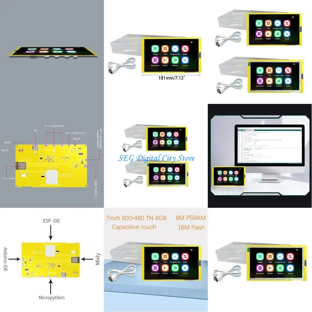 U75B 7 'Экран 800x480 TFT модуль Wi-Fi Bluetooth-совместимый экран дисплея ESP32-S3
U75B 7 'Экран 800x480 TFT модуль Wi-Fi Bluetooth-совместимый экран дисплея ESP32-S3