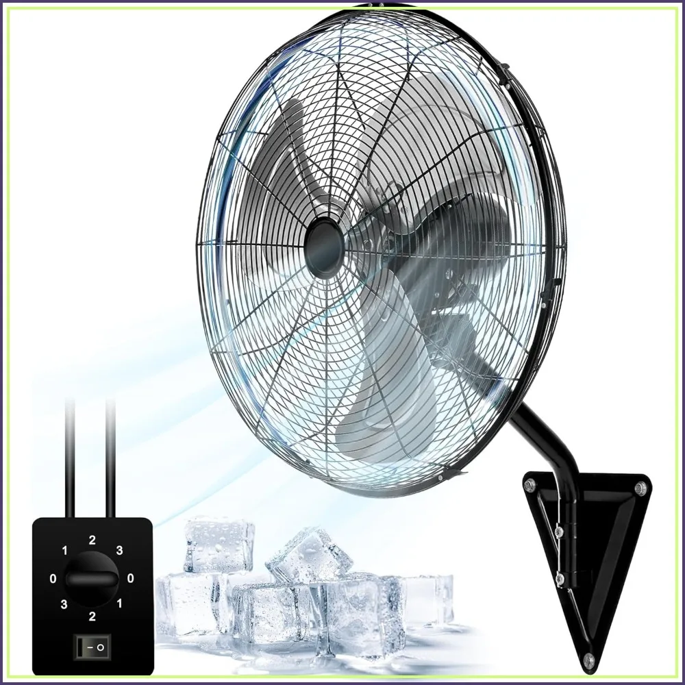 20" Wall Mount Fan 7000 CFM High Velocity Industrial Fan 120° Oscillating 3-Speed for Home & Commercial Use - ETL Listed, Black
20" Wall Mount Fan 7000 CFM High Velocity Industrial Fan 120° Oscillating 3-Speed for Home & Commercial Use - ETL Listed, Black