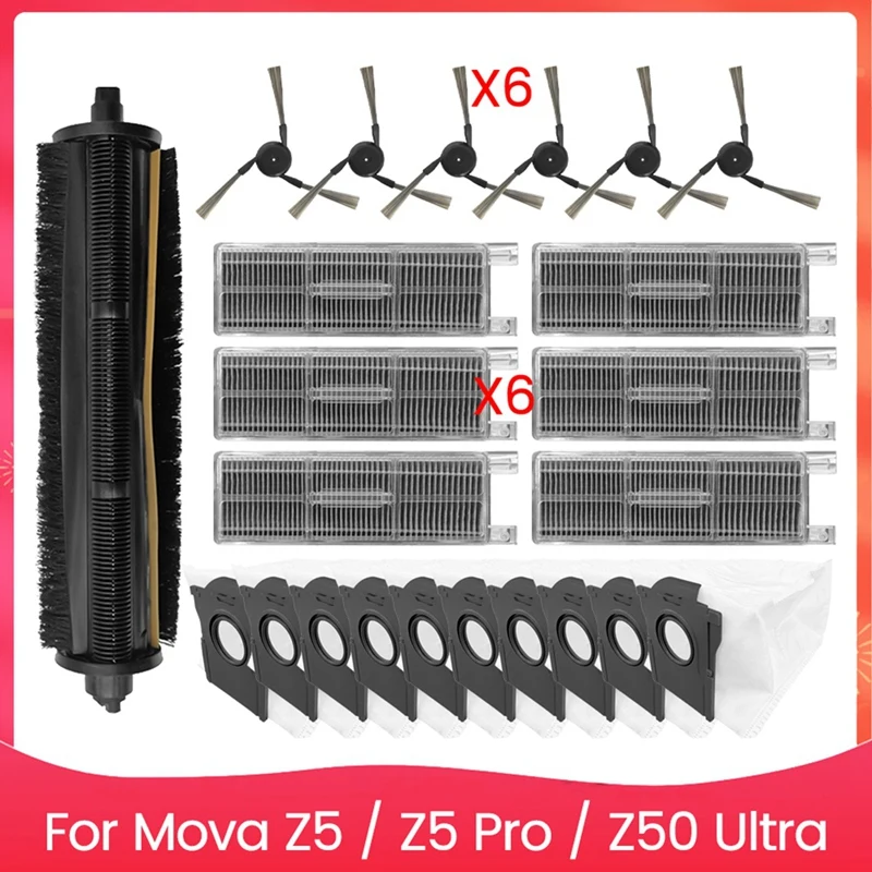 23PCS Replacement Spare Parts For Mova Z5 / Z5 Pro / Z50 Ultra Main Side Brush HEPA Filter Dust Bag Vacuum Accessories
23PCS Replacement Spare Parts For Mova Z5 / Z5 Pro / Z50 Ultra Main Side Brush HEPA Filter Dust Bag Vacuum Accessories