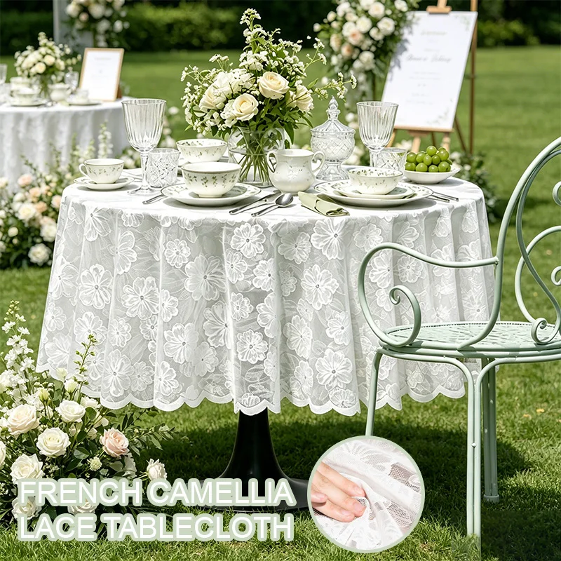 1PC Elegant French Lace Tablecloth Embroidered Organza Vintage Table Cover Rectangular Table Linen for Wedding Party Home Decor
1PC Elegant French Lace Tablecloth Embroidered Organza Vintage Table Cover Rectangular Table Linen for Wedding Party Home Decor