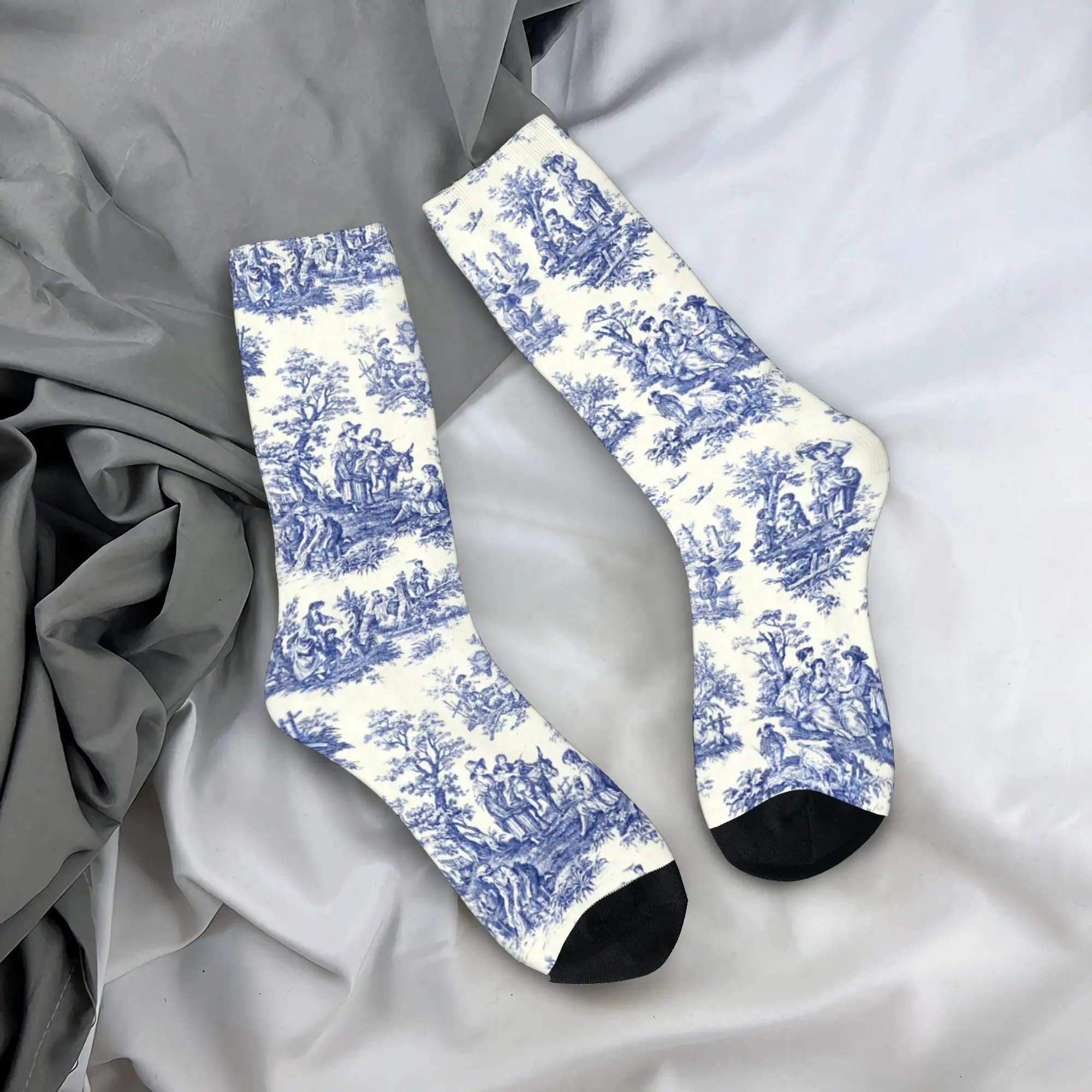 Custom Classic French Navy Blue Toile De Jouy Motif Pattern Dress Socks Unisex Warm Breathbale Traditional France Art Crew Socks
Custom Classic French Navy Blue Toile De Jouy Motif Pattern Dress Socks Unisex Warm Breathbale Traditional France Art Crew Socks