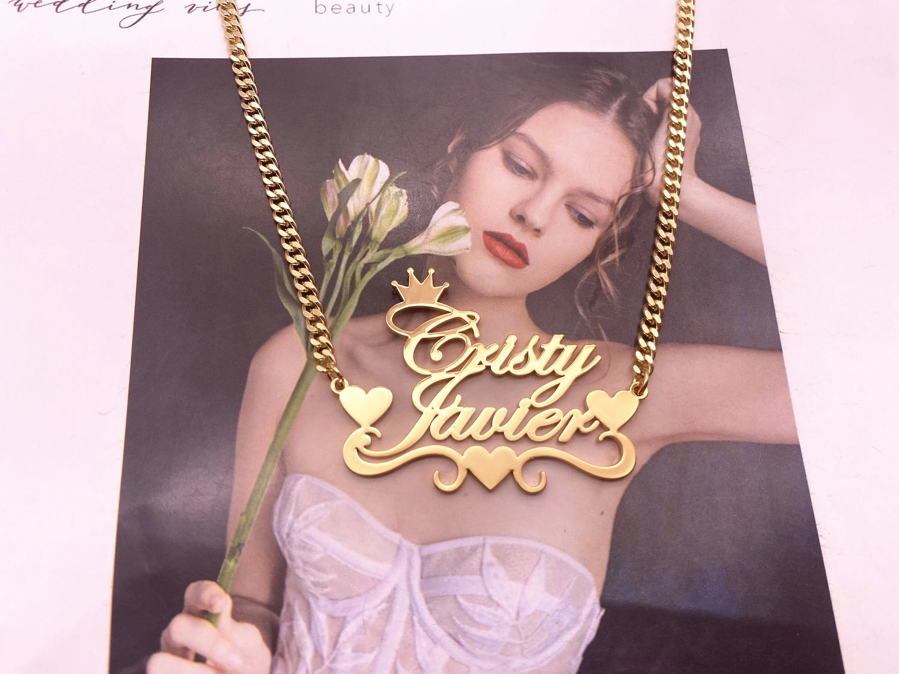 VishowCo Custom Double Name Necklace Stainless Steel Customized Crown Heart Pendant Choker Friend Jewellery Gifts
VishowCo Custom Double Name Necklace Stainless Steel Customized Crown Heart Pendant Choker Friend Jewellery Gifts