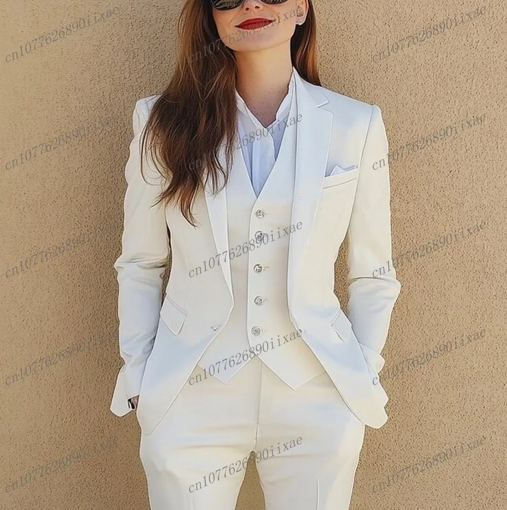 New White Women Suits Lady Business Office Tuxedos Mother Wedding Party Formal Occasions Ladies 3 Piece Set Jacket Vest Pants
New White Women Suits Lady Business Office Tuxedos Mother Wedding Party Formal Occasions Ladies 3 Piece Set Jacket Vest Pants