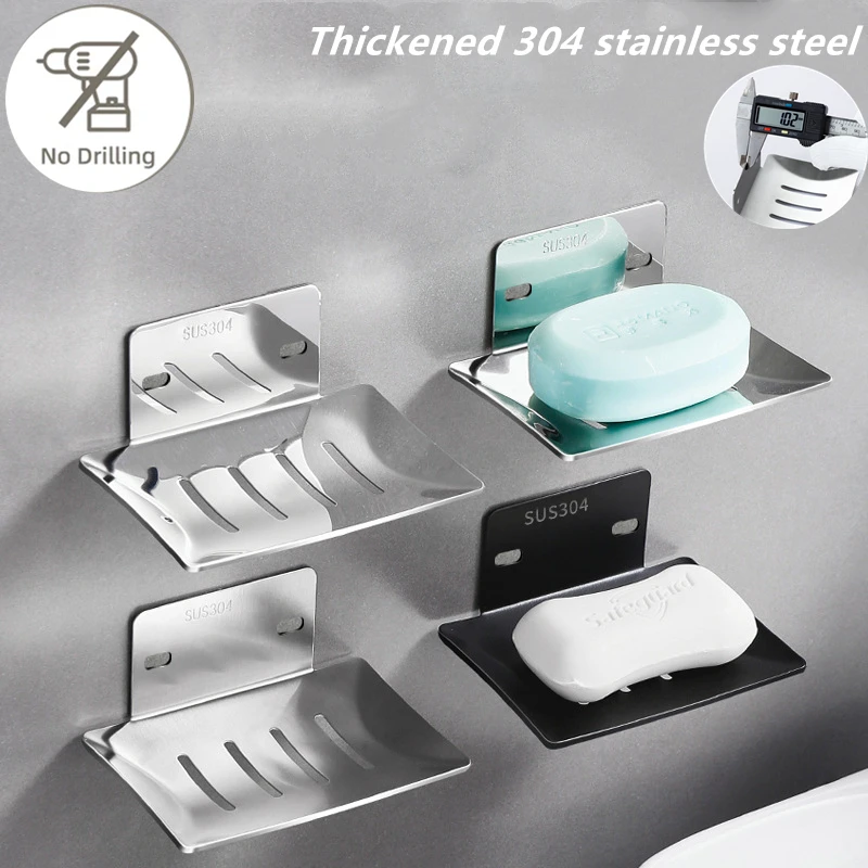 Stainless Steel Soap Holder Bathroom Soap Dish With Drain Water No Drilling Wall Mounted Soap Box Bathroom Accessories
Stainless Steel Soap Holder Bathroom Soap Dish With Drain Water No Drilling Wall Mounted Soap Box Bathroom Accessories
