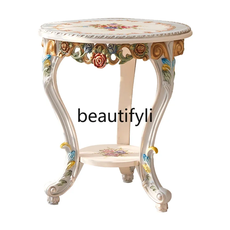 solid wood luxury hand-painted flower small coffee table meeting guest bedroom leisure chair corner combination sofa edge 
solid wood luxury hand-painted flower small coffee table meeting guest bedroom leisure chair corner combination sofa edge