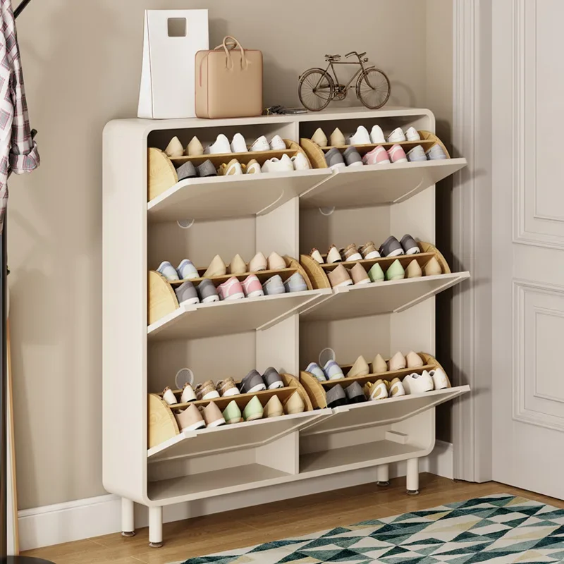 Home shoe cabinet ultra-thin double-layer tipping bucket household door French large capacity against the wall narrow entrance
Home shoe cabinet ultra-thin double-layer tipping bucket household door French large capacity against the wall narrow entrance