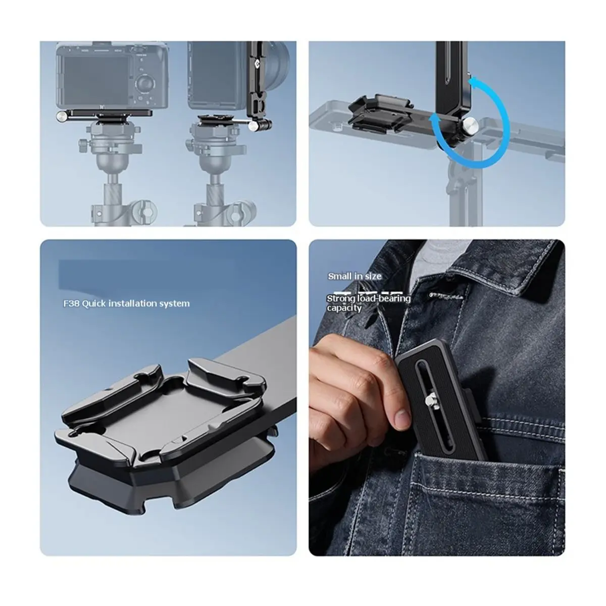 (A03R) Folding Vertical Quick Release L Plate Bracket Hand Grip Holder Camera Tripod Arca Base for DSLR Mirrorless Cameras
(A03R) Folding Vertical Quick Release L Plate Bracket Hand Grip Holder Camera Tripod Arca Base for DSLR Mirrorless Cameras