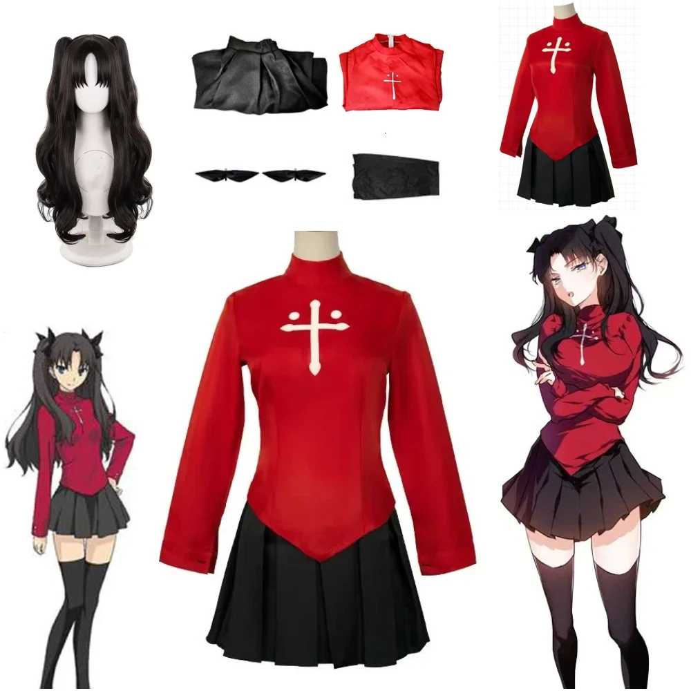 Anime Fate Stay Night Tohsaka Rin Cosplay Costume Full Set Women Red Top Skirt Wig Halloween Carnival Party Game Outfit Clothes
Anime Fate Stay Night Tohsaka Rin Cosplay Costume Full Set Women Red Top Skirt Wig Halloween Carnival Party Game Outfit Clothes
