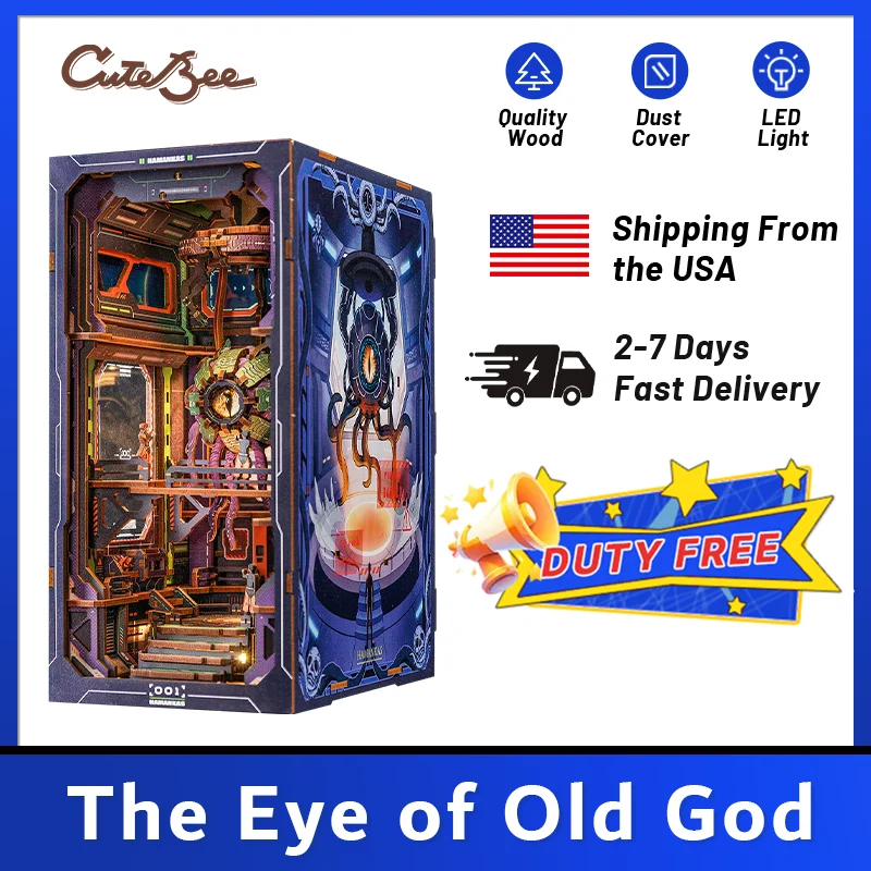 CUTEBEE Book Nook Kit DIY Doll House with LED Light Bookshelf Insert Eye of Old God Collection For Birthday Gifts
CUTEBEE Book Nook Kit DIY Doll House with LED Light Bookshelf Insert Eye of Old God Collection For Birthday Gifts