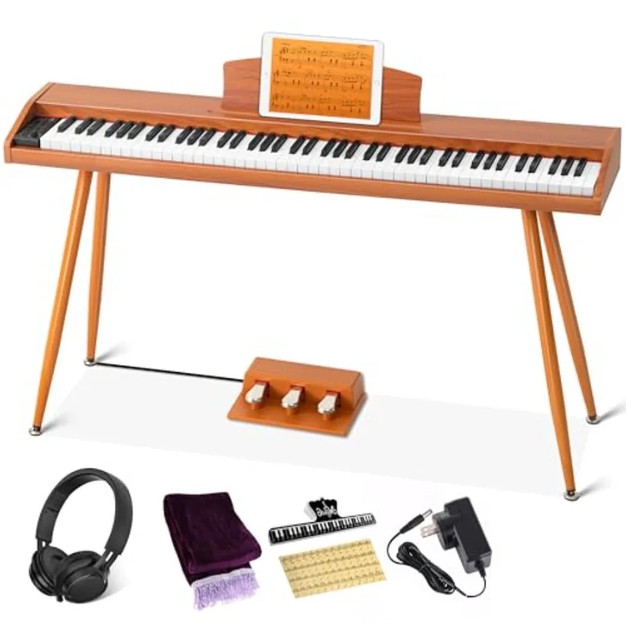 Digital Piano Keyboard 88 Key Semi-Weighted for Beginners, Full Size Electric Piano with Stand, Triple Pedal, Adapter, Sheet Mu
Digital Piano Keyboard 88 Key Semi-Weighted for Beginners, Full Size Electric Piano with Stand, Triple Pedal, Adapter, Sheet Mu