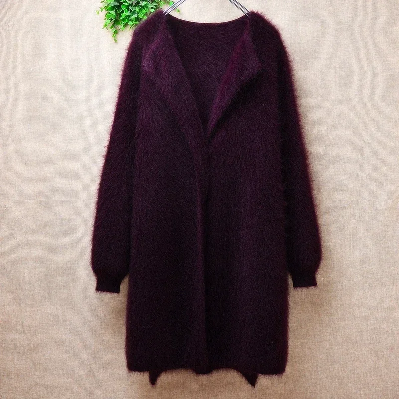 Ladies Women Fall Winter Clothing Hairy Mink Cashmere Knitted Suit Collar Long Sleeves Medium Long Sweater Cardigans Angora Coat
Ladies Women Fall Winter Clothing Hairy Mink Cashmere Knitted Suit Collar Long Sleeves Medium Long Sweater Cardigans Angora Coat