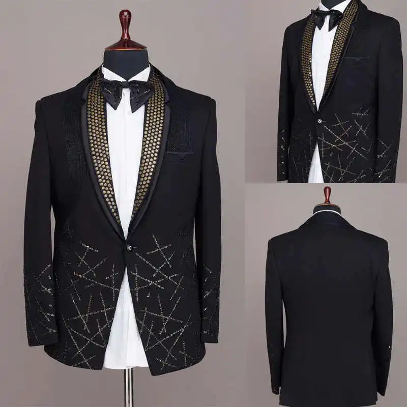 Luxury Men Suit 2 Pieces Beaded Crystal Single Breasted Groom Wedding Tuxedos Formal Party Male Blazers Business Customized
Luxury Men Suit 2 Pieces Beaded Crystal Single Breasted Groom Wedding Tuxedos Formal Party Male Blazers Business Customized