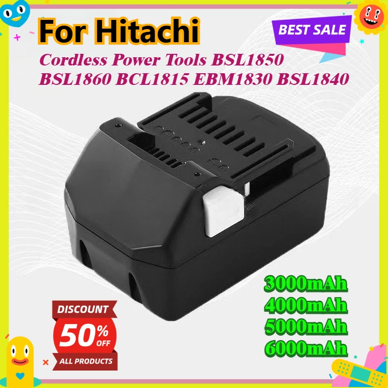 18V 6000mAh Rechargeable Lithium-ion Battery BSL18B for Hitachi 18V Cordless Power Tools BSL1850 BSL1860 BCL1815 EBM1830 BSL1840
18V 6000mAh Rechargeable Lithium-ion Battery BSL18B for Hitachi 18V Cordless Power Tools BSL1850 BSL1860 BCL1815 EBM1830 BSL1840