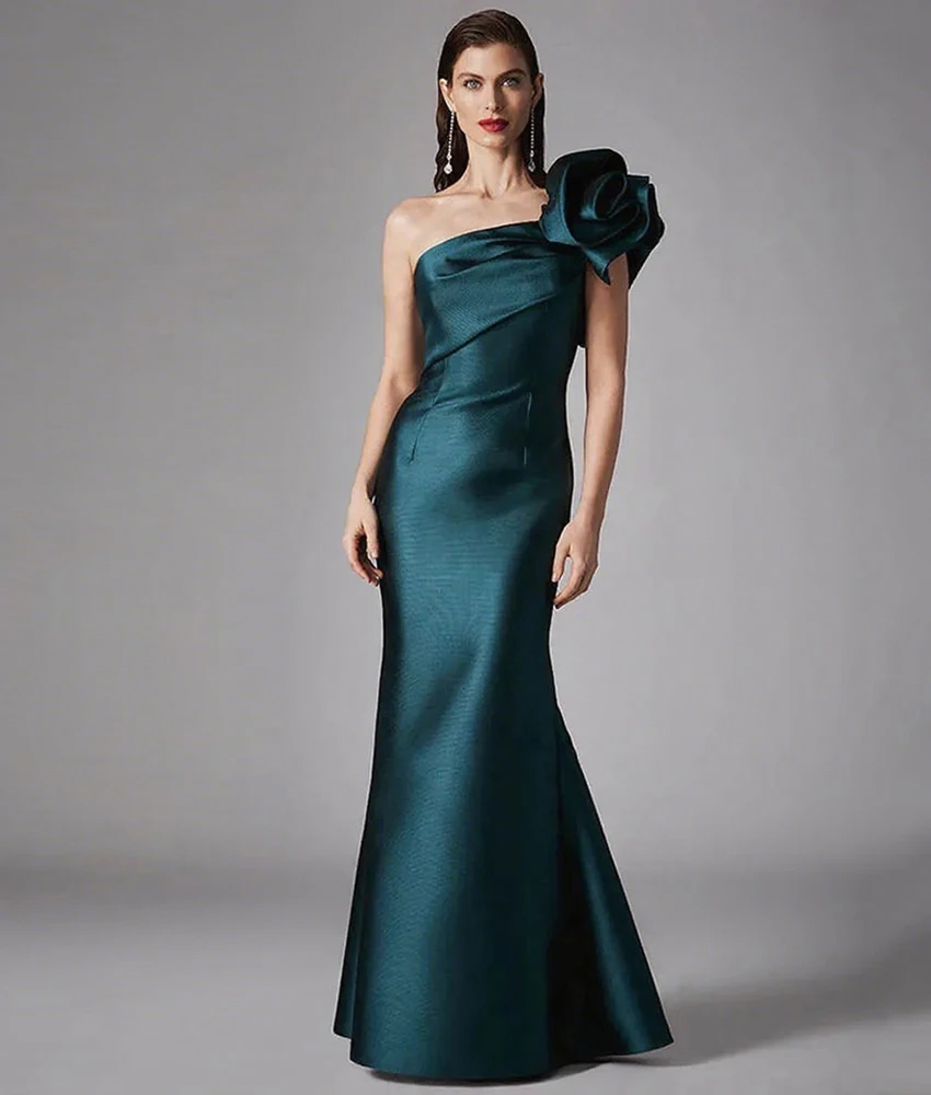Customized Graceful Satin Mermaid One Shoulder Ruffles Evening Dress Temperament Sleeveless Floor Length Bespoke Occasion Gowns
Customized Graceful Satin Mermaid One Shoulder Ruffles Evening Dress Temperament Sleeveless Floor Length Bespoke Occasion Gowns