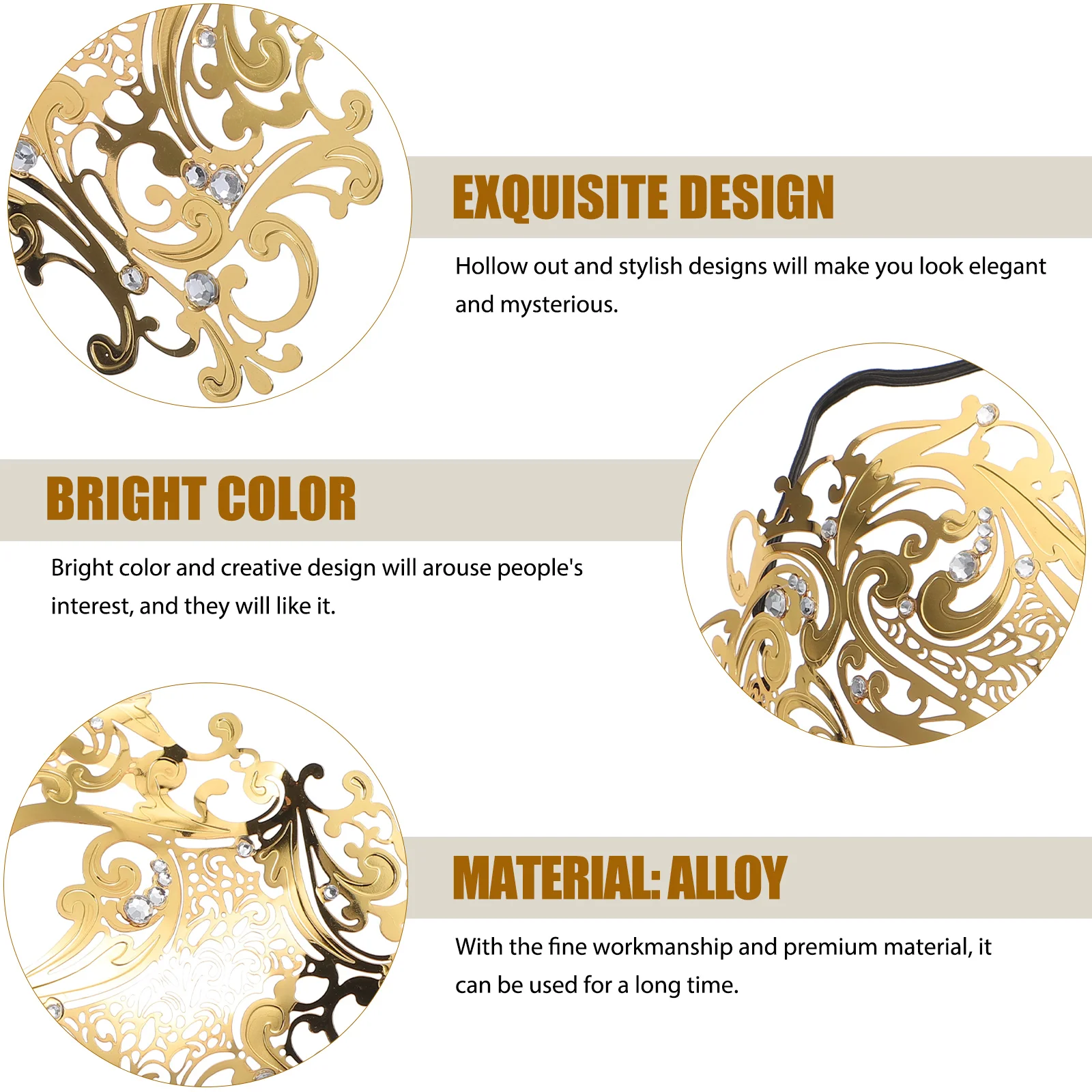 Golden Half Face Metal Hollow Out Design Party Carnival Venetian Masquerade Mask Festival Performance Alloy Mask For Halloween
Golden Half Face Metal Hollow Out Design Party Carnival Venetian Masquerade Mask Festival Performance Alloy Mask For Halloween