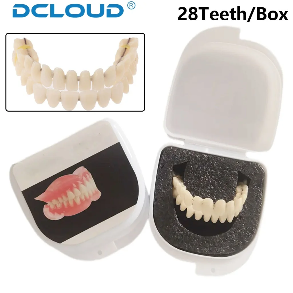 28Pcs/Pair Dental Full Mouth Denture Teeth Set Upper Lower Shade A2 A3 Synthetic Resin False Fake Teeth S/M/L Double Row Model
28Pcs/Pair Dental Full Mouth Denture Teeth Set Upper Lower Shade A2 A3 Synthetic Resin False Fake Teeth S/M/L Double Row Model