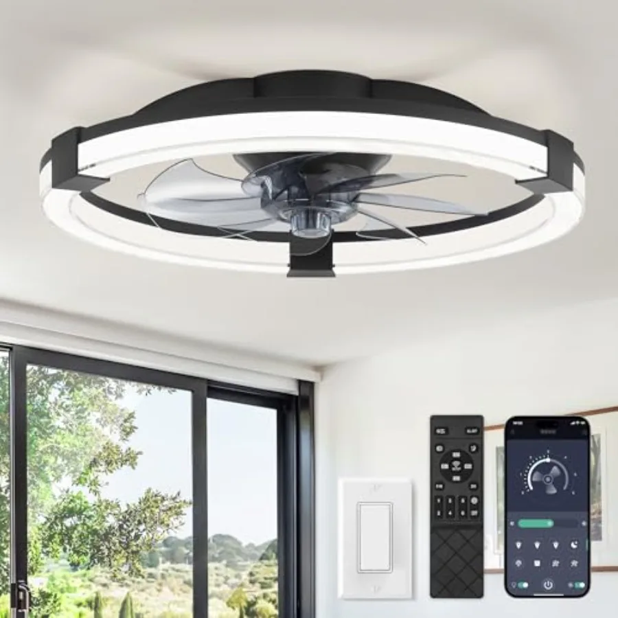 Ceiling Fans with Lights Low Profile Ceiling Fan with Remote 6 Speeds Reversible Dimmable Flush Mount Fan Light Modern Fandelie
Ceiling Fans with Lights Low Profile Ceiling Fan with Remote 6 Speeds Reversible Dimmable Flush Mount Fan Light Modern Fandelie