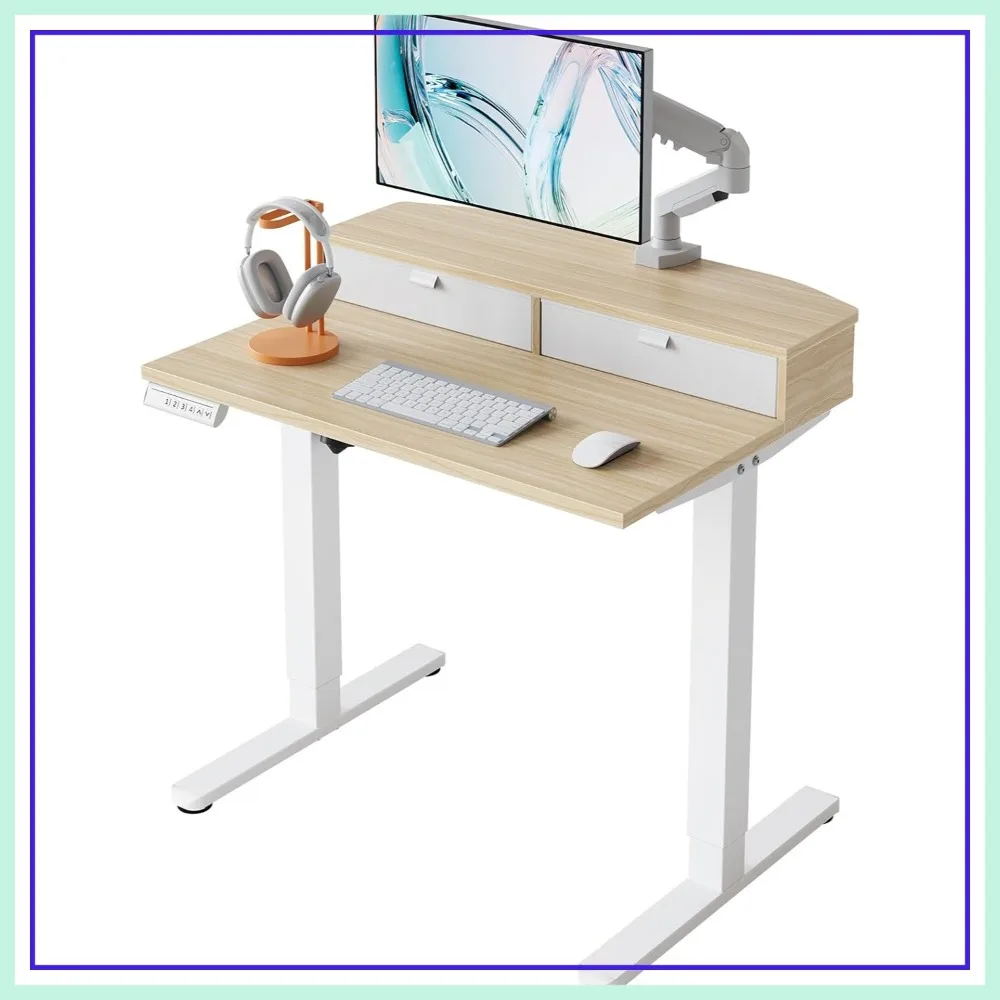 Small Electric Standing Desk with 2 Drawers, 32x21 Inch, Height Adjustable Sit Stand Desk, Home Office, Light Walnut
Small Electric Standing Desk with 2 Drawers, 32x21 Inch, Height Adjustable Sit Stand Desk, Home Office, Light Walnut