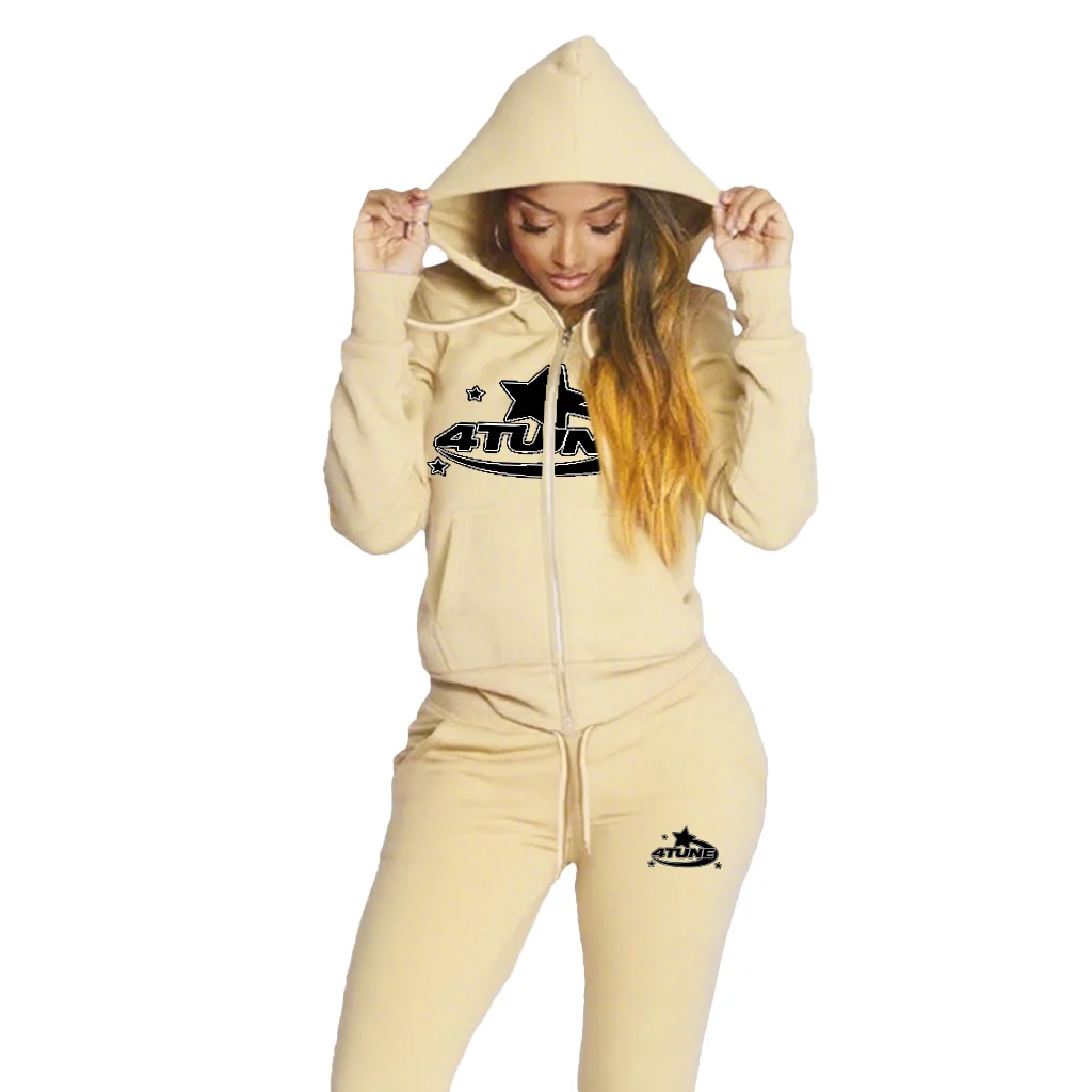 Women pants Sets Hoodie and Sweatpants Two-piece Suit Zipper Cardigan High Quality Print Street Clothing Winter Female Tracksuit
Women pants Sets Hoodie and Sweatpants Two-piece Suit Zipper Cardigan High Quality Print Street Clothing Winter Female Tracksuit