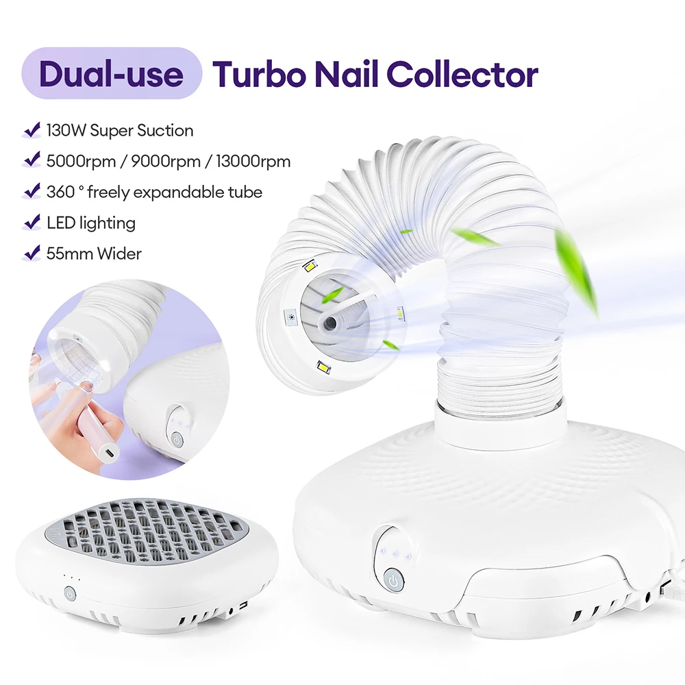 Brushless Nail Dust Collector 130W Strong Suction Vacuum Cleaner With Tube Elbow Manicure Fan Nail Dust Absorber For Nails Art
Brushless Nail Dust Collector 130W Strong Suction Vacuum Cleaner With Tube Elbow Manicure Fan Nail Dust Absorber For Nails Art