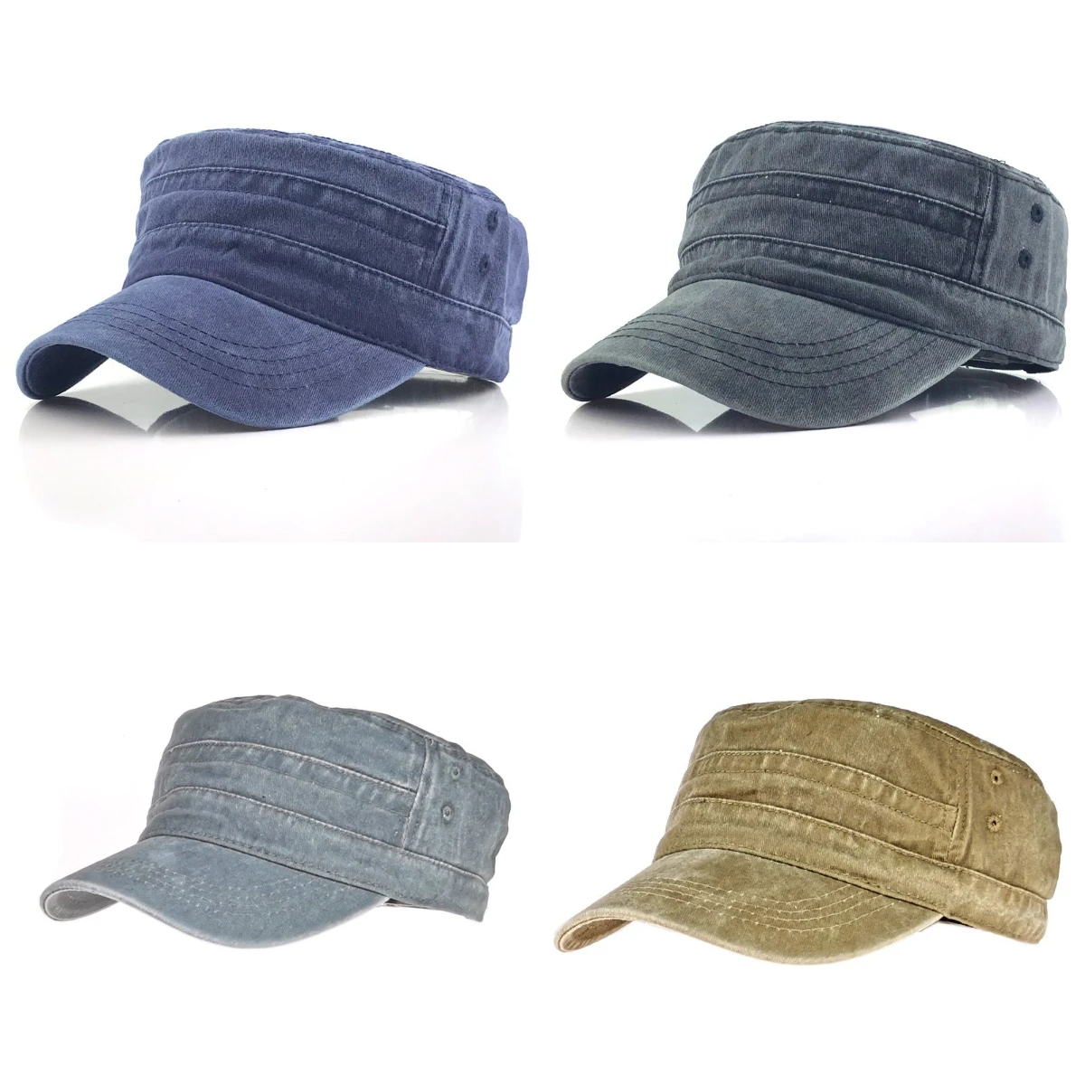 Washed Retro Solid Color Military Hat Spring Autumn Leisure Trend Sunshade Flat Top Hat Man Comfortable Hiking Tourism Dad Hat
Washed Retro Solid Color Military Hat Spring Autumn Leisure Trend Sunshade Flat Top Hat Man Comfortable Hiking Tourism Dad Hat