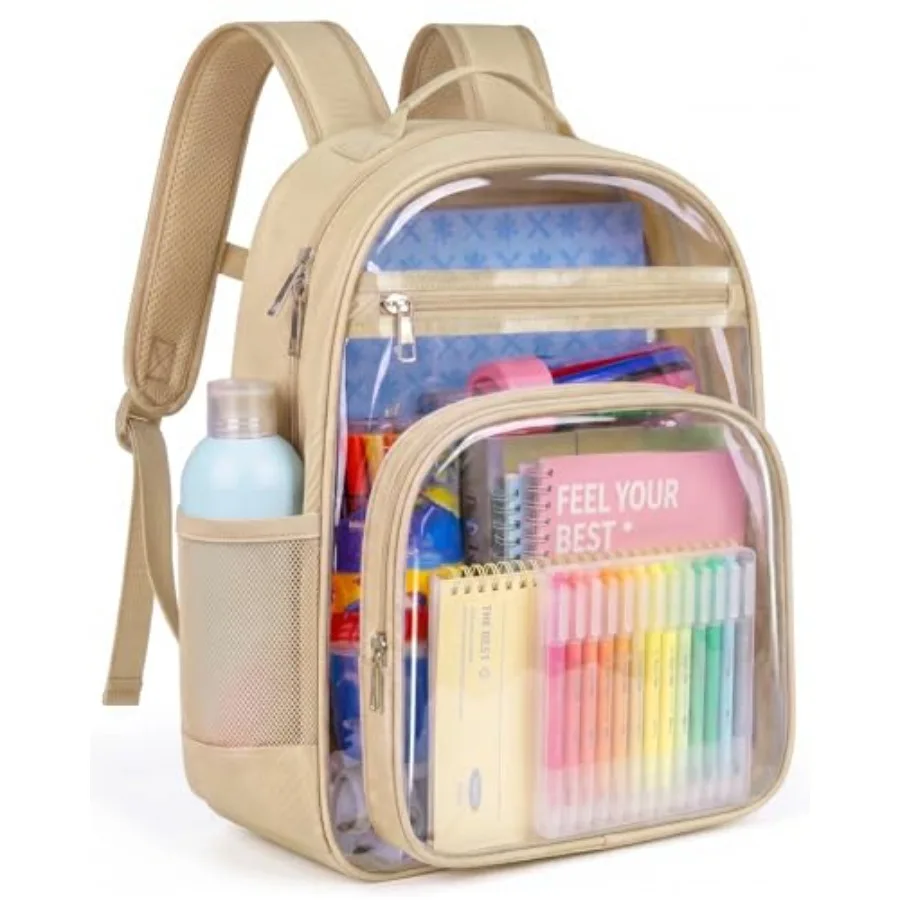 Clear Backpack for Girls Boys - Clear Bookbag - Fabric and PVC Transparent Backpacks for Elementary School, Khaki
Clear Backpack for Girls Boys - Clear Bookbag - Fabric and PVC Transparent Backpacks for Elementary School, Khaki