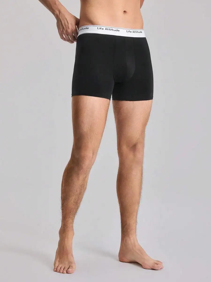 Men Elastic Waistband Briefs With Letter Print
Men Elastic Waistband Briefs With Letter Print