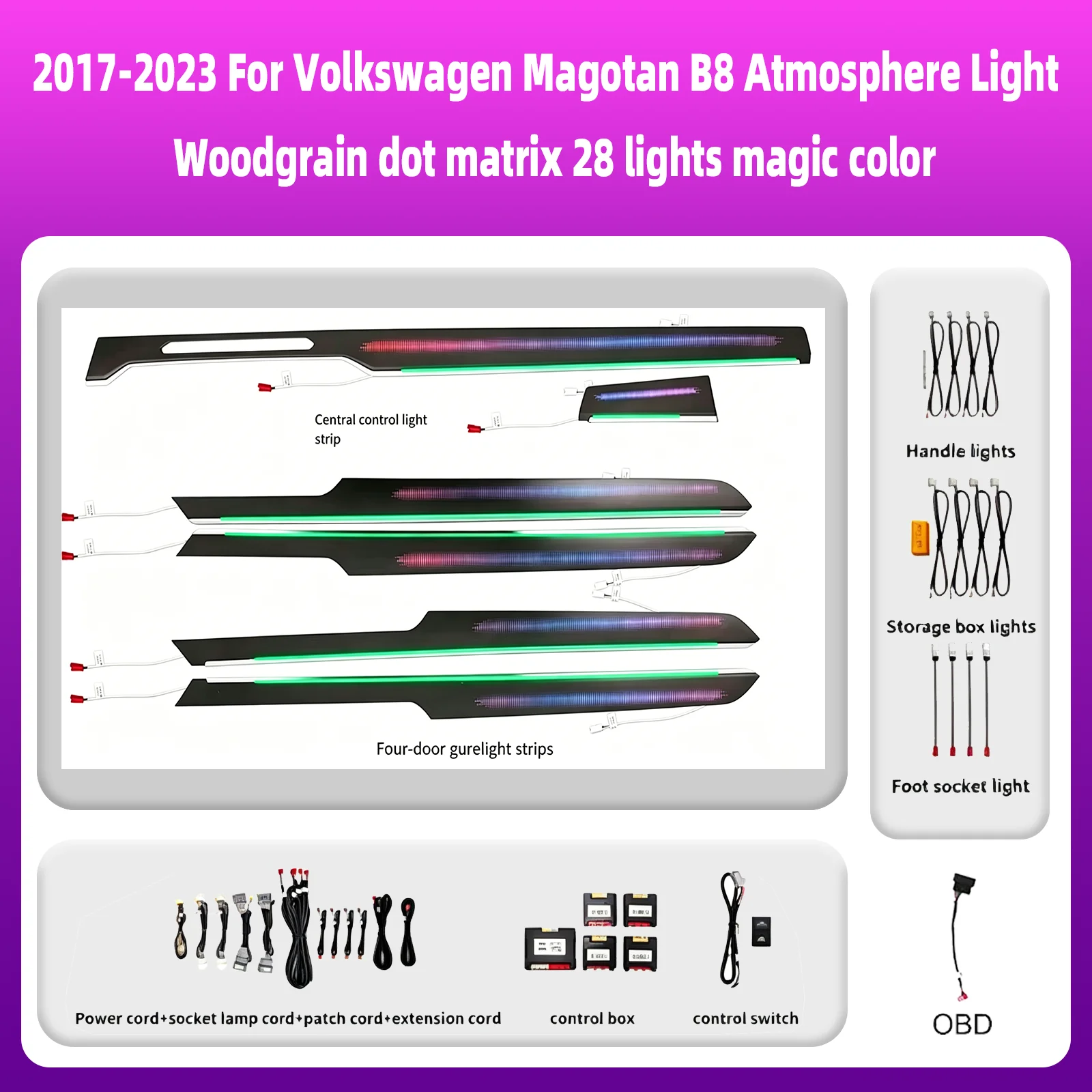 For Volkswagen Magotan B8 2017-2023 Years Ambient Light Atmosphere Lamp Interior lighting kit illuminated Strips LED
For Volkswagen Magotan B8 2017-2023 Years Ambient Light Atmosphere Lamp Interior lighting kit illuminated Strips LED