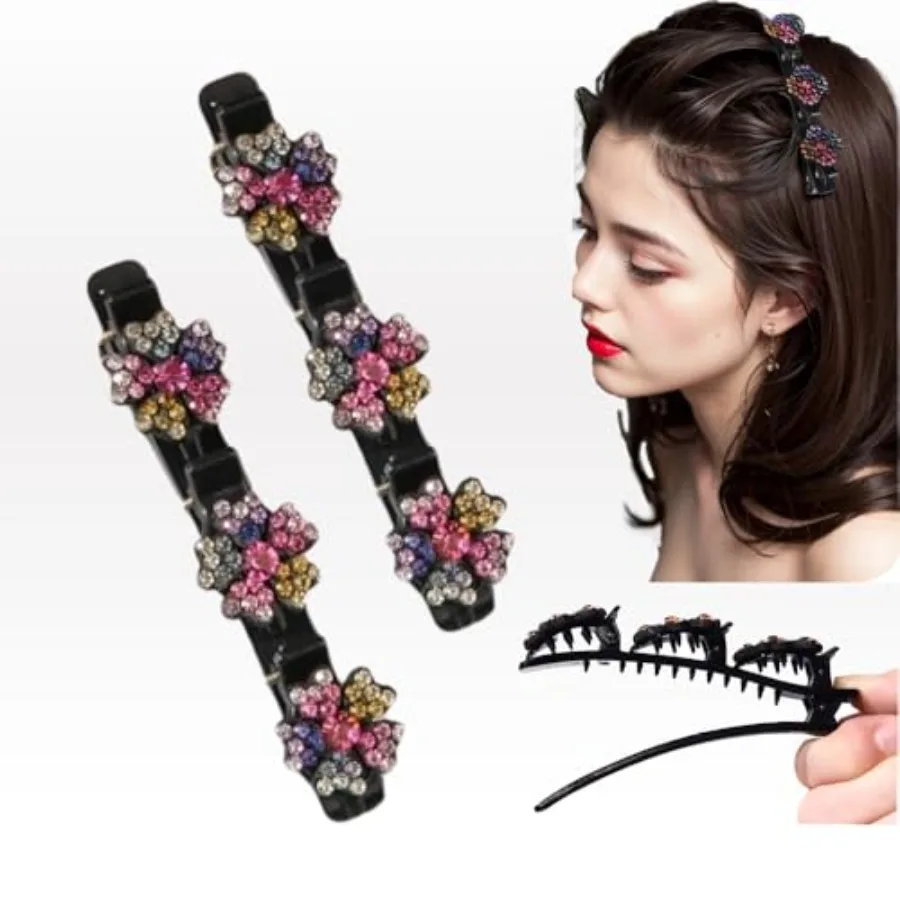 2PCS Sparkling Crystal Stone Braided Hair Clips, Short Duckbill Clips Braided Hair Clip for Ladies and Girls Crystal Stone
2PCS Sparkling Crystal Stone Braided Hair Clips, Short Duckbill Clips Braided Hair Clip for Ladies and Girls Crystal Stone